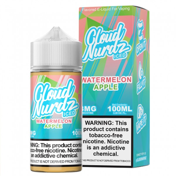 Iced Watermelon Apple 100ml Synthetic Nic Vape Juice - Cloud Nurdz