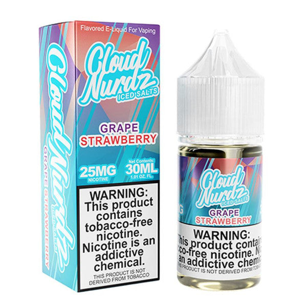 Grape Strawberry Iced 30ml TF Nic Salt Vape Juice - Cloud Nurdz