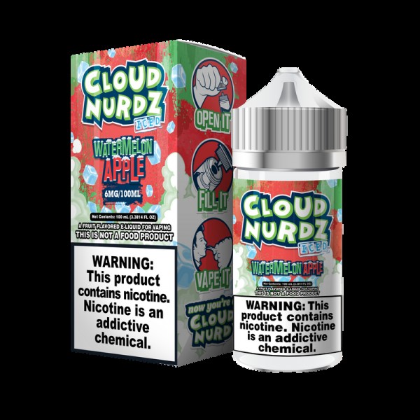 Cloud Nurdz Watermelon Apple ICED 100ml Vape Juice