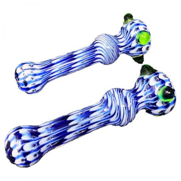 Blue Handmade Glass Chillum w- Swirls ...