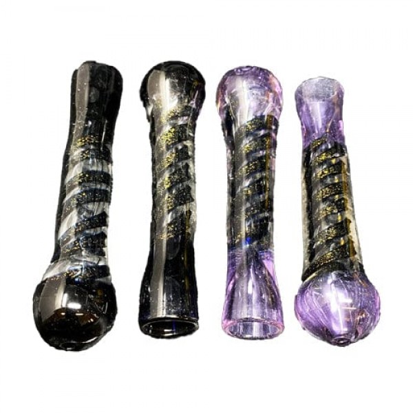 Black-Purple Handmade Glass Chillum w- Dichro ...