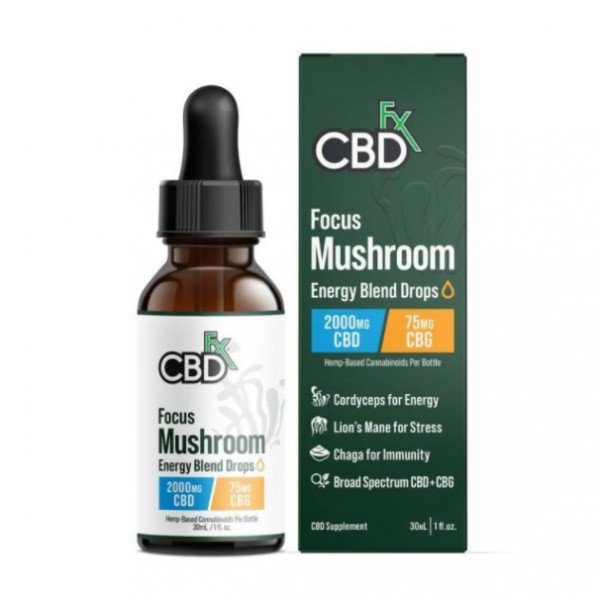 CBDfx Focus Mushroom + CBD Tincture - Energy Blend