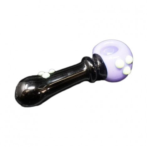 Black & Purple Handmade Glass Spoon Pipe