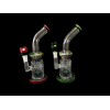 8.5" Handmade Glass Bong w- Mini Showerhead Perc & Colored Accents