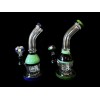 8" Handmade Glass Bong w- Mini Showerhead Perc & Slyme Accents
